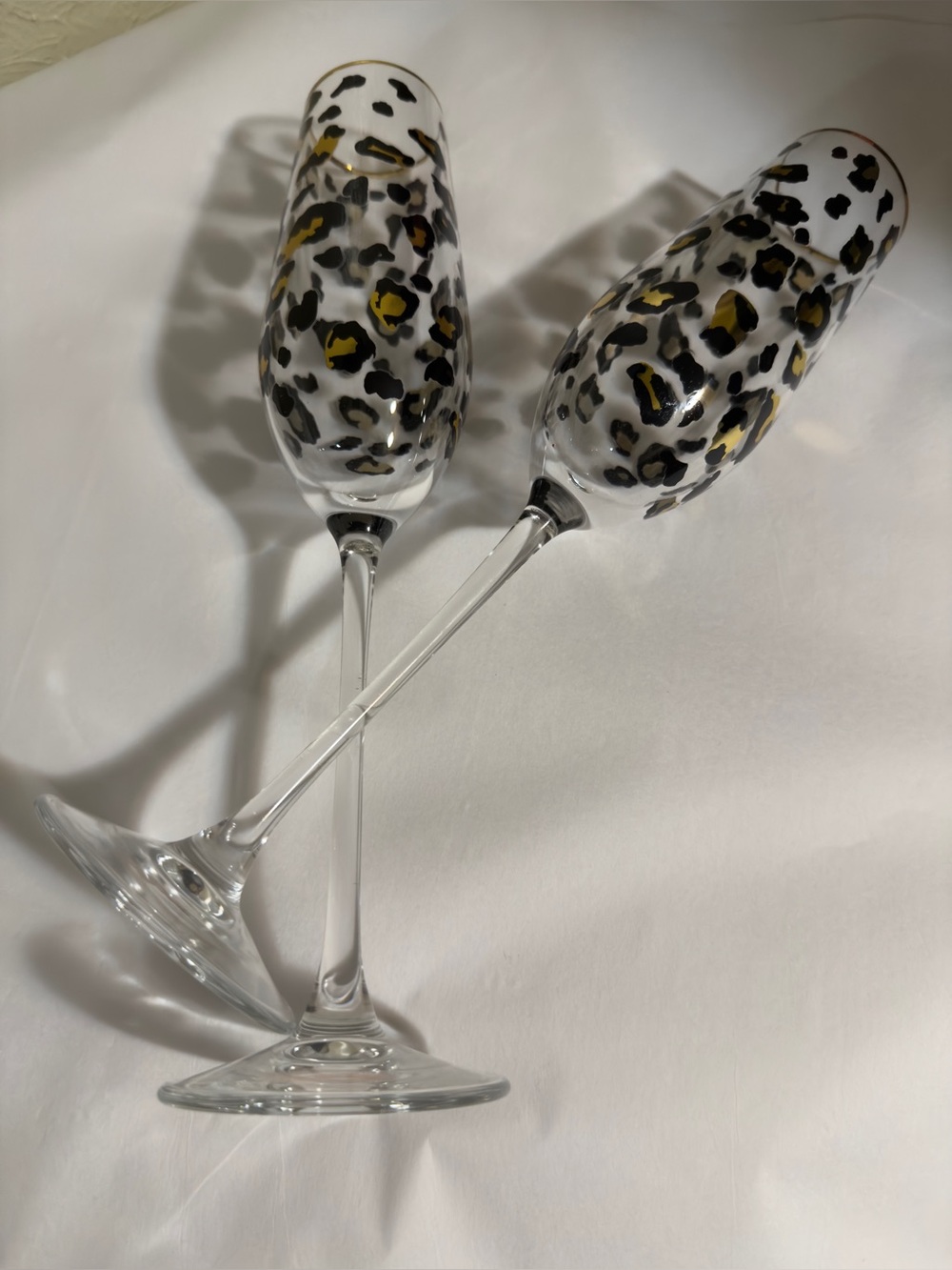 Cheetah Print Champagne Flutes - Set of 2